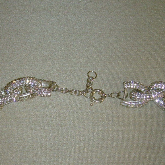 Rhinestone and Silver-Tone Chain Link Necklace - BLING! - Picture 12 of 15